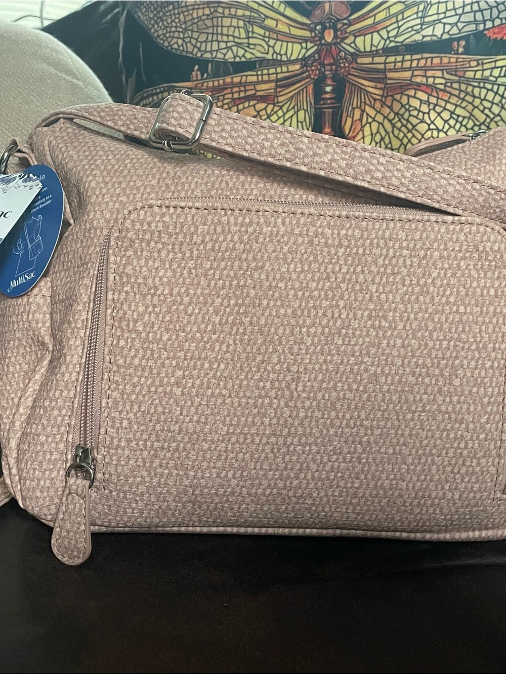 MultiSac Pink Textured Crossbody Bag - Picture 2 of 4